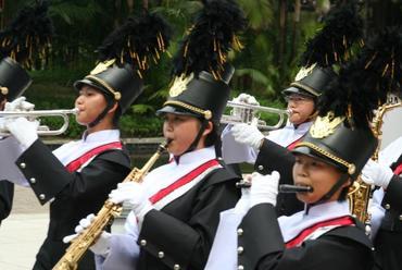Kuala Lumpur, maláj lányok fúvós zenekara