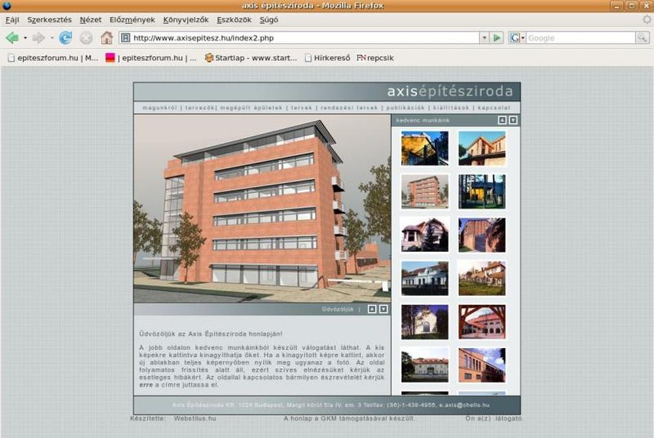 Webmustra az építészirodákról honlapjaik alapján