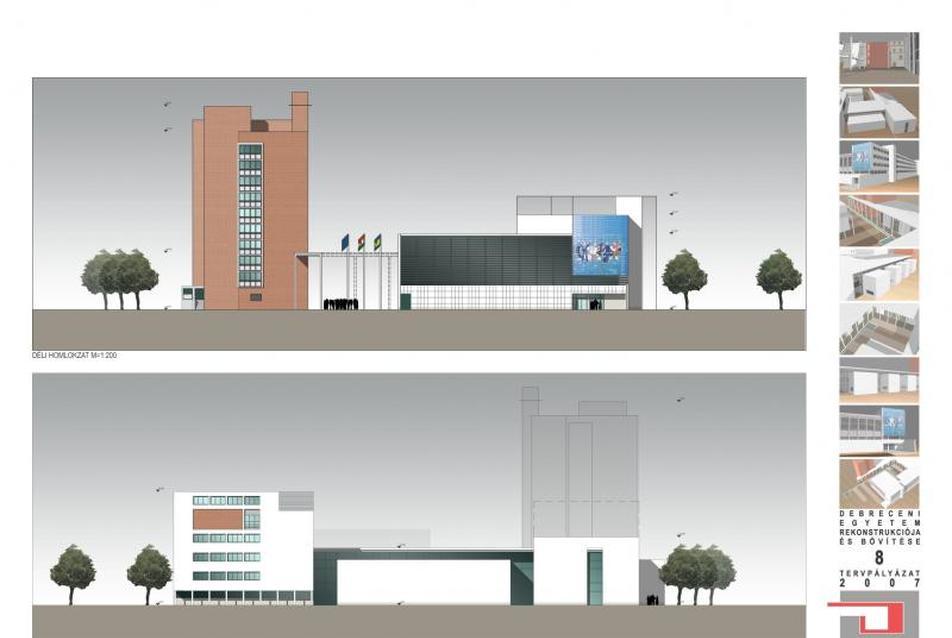 A Debreceni Egyetem ATC Műszaki Kar épület rekonstrukciója és új épületszárnnyal történő bővítése – a pályaművek