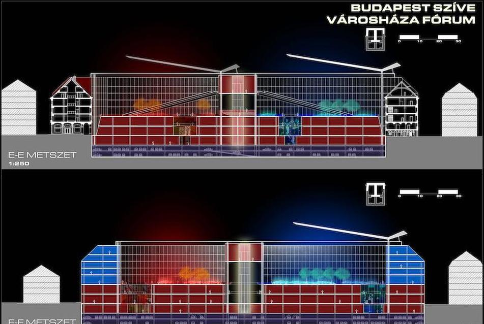 Budapest Szíve - Városháza Fórum tervpályázat - Murphy/Jahn