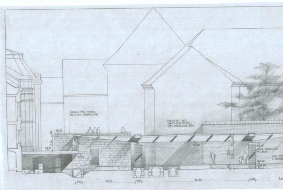 Székesfehérvár, Nemzeti Emlékhely, Basa Péter - keresztmetszet