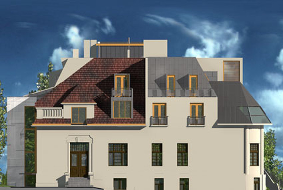 Egy Fillér utcai tetőtérbeépítés tervei (nem valósult meg)