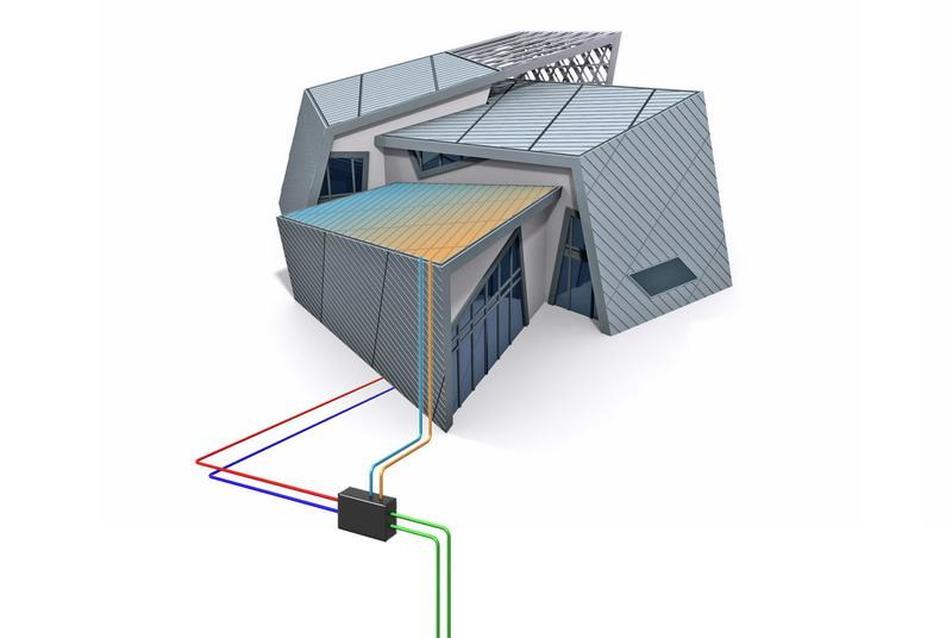 az energiatakarékos fogadóépület rendszersémája - Rheinzink / Datteln