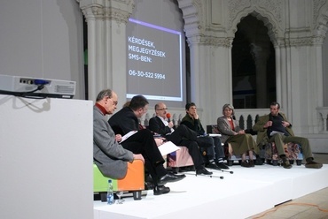 jobbról balra: Miklósi Gábor, dr. Biczó Piroska, Csomay Zsófia, dr. Mezős Tamás, dr. Demeter Zsófia, Szabó Zoltán, Marosi Ernő