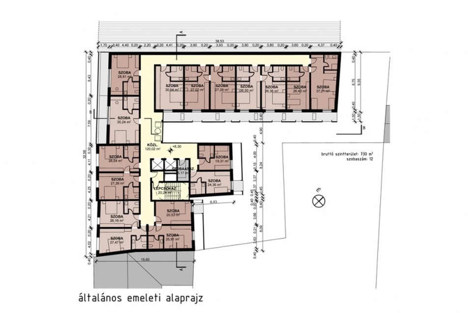 Kazinczy utcai hotel általános alaprajz - Sproraarchitects