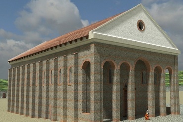 A 4. század elején épült bazilika rekonstrukciója - DK-i nézet