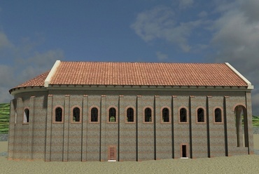 A 4. század elején épült bazilika rekonstrukciója - D-i nézet