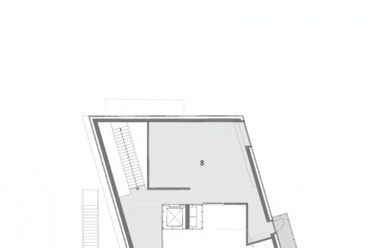 Knut Hamsun központ, Norvégia - építész: Steven Holl Architects. 3. szint alaprajza.