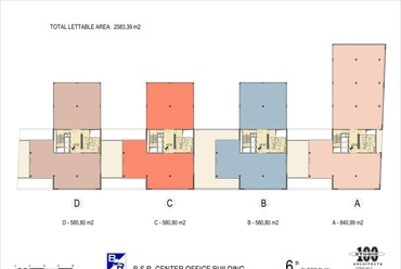 BSR Center - Stúdió 100 Kft., 6.emeleti alaprajz