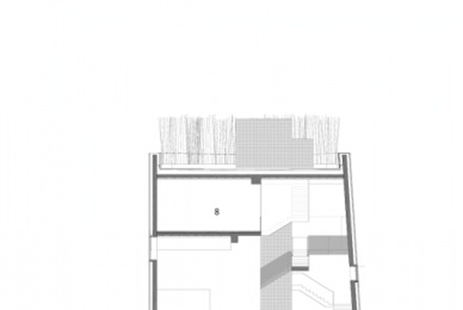 Knut Hamsun központ, Norvégia - építész: Steven Holl Architects. Metszet.