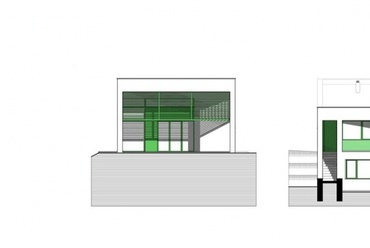 kerti (DNY) és utcai (ÉK) homlokzat - építészet: Paládi-Kovács Ádám