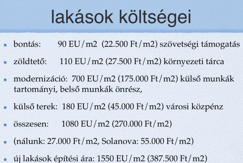 Lakások költségei