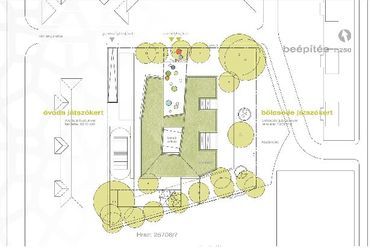 Bölcsöde, óvoda a XIII. kerületben, helyszínrajz - vezető tervező: Nagy Csaba