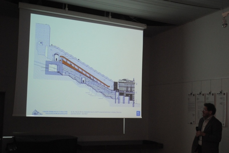 Budai Várnegyed koncepcióvázlat bemutatása, vízhordó lépcső terv -  Potzner Ferenc