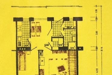 Korner József 420 jelű épületének egyik lakásalaprajza, forrás: Kiscelli Múzeum