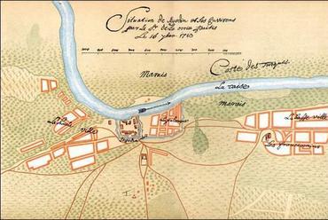 3. kép Szeged helyzetrajza 1713-ban. (De la Croix Paitis rajzának kisebbített hasonmása.)