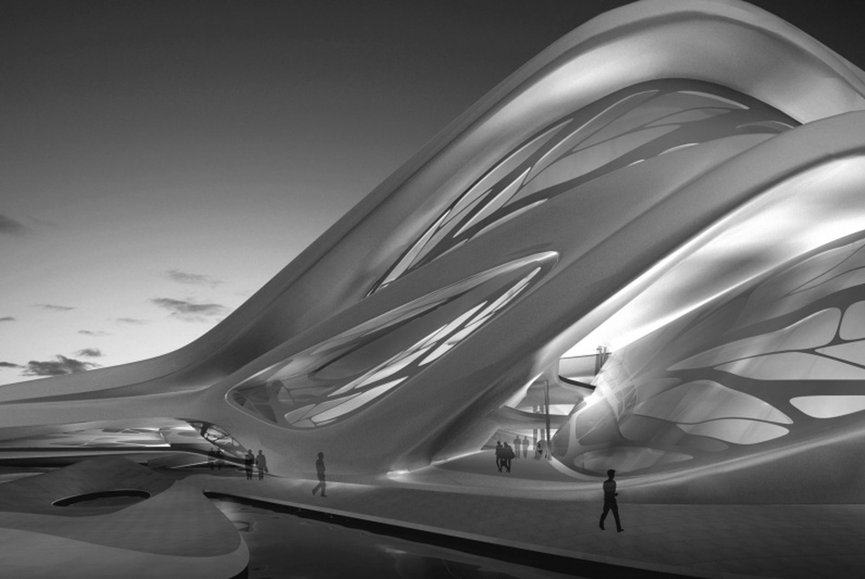 Zaha Hadid Architects: Előadóművészeti Központ, Abu Dhabi, 2007 (terv)