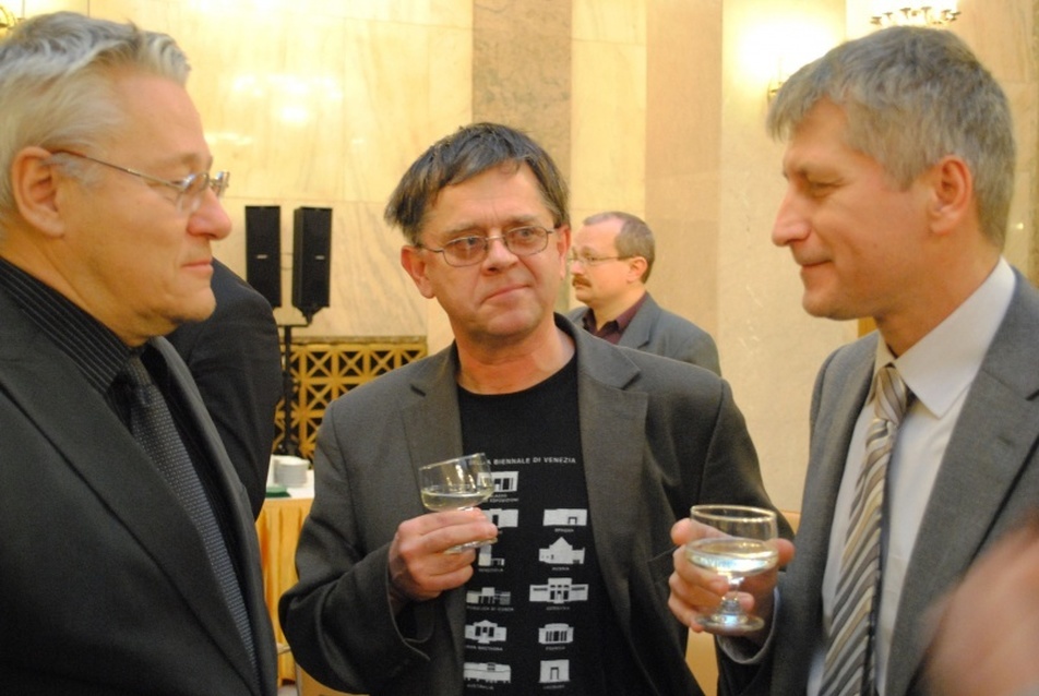 Noll Tamás, Rudolf Mihály, Molnár Csaba, fotó: epiteszforum.hu