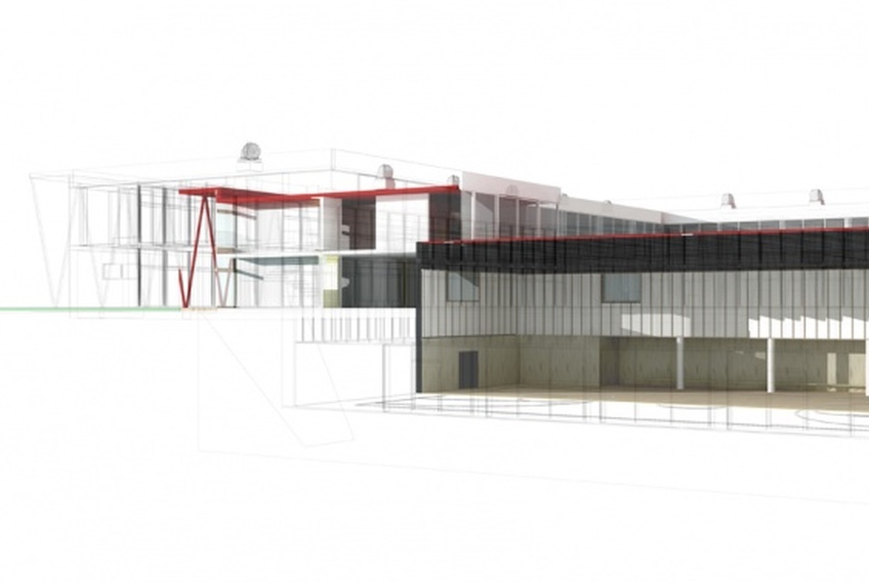 Ponzano iskola, építészek: Carlo Cappai, Maria Alessandra Segantini - Axonometrikus modell