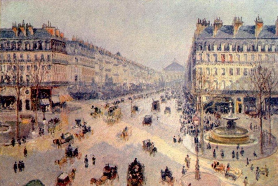 Camille Pisarro: Avenue del Opera, Párizs, 1898 (forrás: Wikipedia)