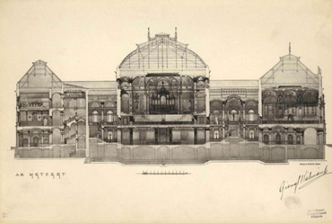 Zeneakadémia - Giergl Kálmán első tervváltozata, metszet