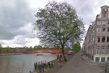 Gyalogos- és biciklis híd terve Amszterdamba - tervező:  Studio Gianluca Centurani