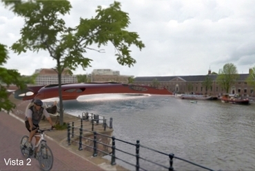 Gyalogos- és biciklis híd terve Amszterdamba - tervező:  Studio Gianluca Centurani