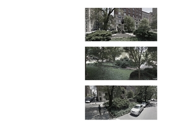 helyszín és fotó - 1956-os emlékmű terve, New York, River Side Park, tervezők: Vadász György építész és Czér Péter szobrász