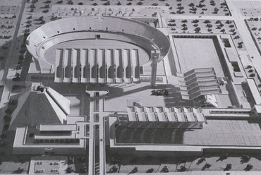 Kenzo Tange, Rijád sportkomplexum, 1965-, forrás: 
Rem Koolhaas, Hans Ulrich Obrist, Project Japan: Metabolism Talks..., 2011, Köln
