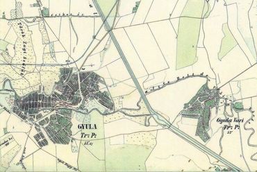 Gyula térképe, 1780. Forrás: http://gyulaanno.hu