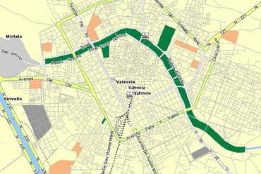 Valencia belvárosának térképe
