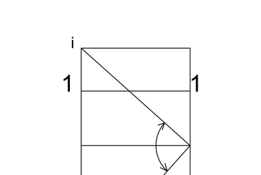A derékszög elhelyezése a kiindulási négyzet középtengelyére: az i pontot kapjuk