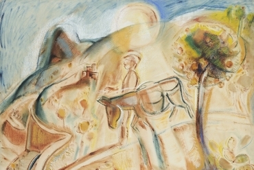 Egry József (1883–1951): Taorminai hegyek közt / In the Hills of Taormina, 1930  vászon, olajpasztell, 70×90 cm