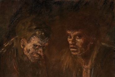 Mednyánszky László (1852–1919): Öreg és fiatal csavargó / Old and Young Vagabonds, 1900 körülvászon, olaj, 60,5×75 cm