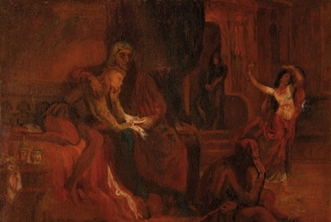 Székely Bertalan (1835–1910): V. László és Cillei / King Ladislaus V and Ulrich of Celje, 1870 körülvászon, olaj, 58×74 cm