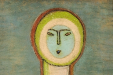 Vajda Lajos (1908–1941): Leányikon / Girl Icon, 1936papír, pasztell, 56×41,5 cm