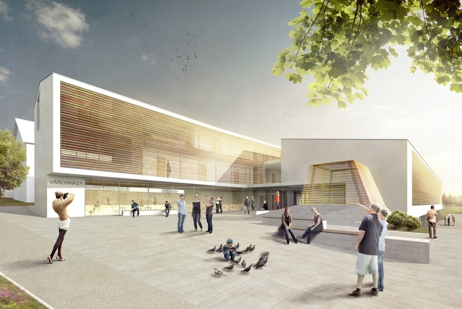 Törökbálint új Városháza tervpályázat - az I. helyezett Modulárt Stúdió terve