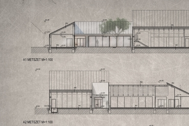 metszet A1 A2 - Lélekregenerációs központ - tervező: Trippó Benjámin