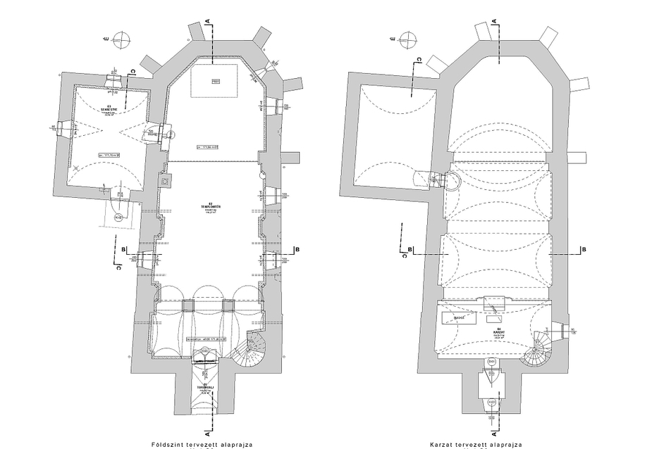alaprajz - Római katolikus templom felújítása és kálvária építése - tervező: Bakucz András