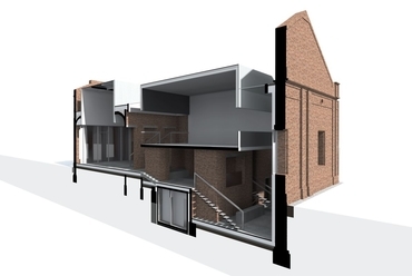 A-A perspektív metszet - DMT - Debreceni Művésztelep - építész: Nyitrai Csaba