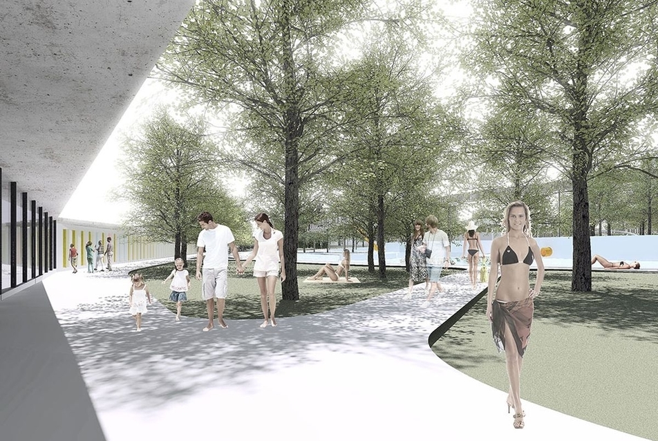 új öltöző és kiszolgáló blokk - Aquaticum Strandfürdő ötletpályázat - a LEN terve
