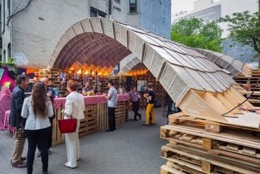 Block Research Group: Zurich Pavilion raklapokból és újrahasznosított faanyagból