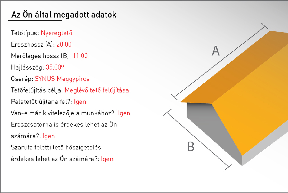 Tető kalkulátor