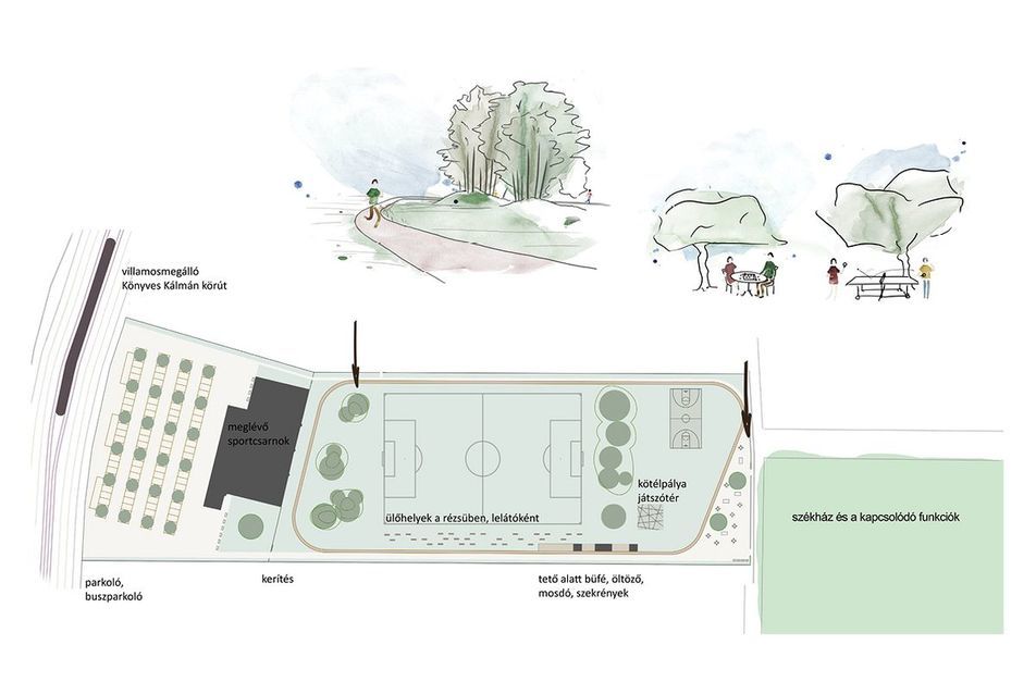 A sporttelep fejlesztése - SINOSZ Székház - építész tervező: Deichler Tímea