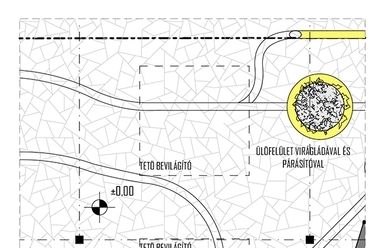 U1-es épület alaprajzának részlete - Csepel Arca pályázat (Cső és zsiráf) - építészek: Sebestyén Péter, Gyergyák János