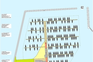 helyszínrajz a kikötő nyugati oldaláról m1:1000