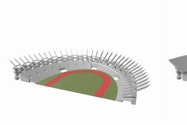 koncepció ábrák, bővített állapot, Budapesti Atlétikai Stadion - építész: Károlyi István