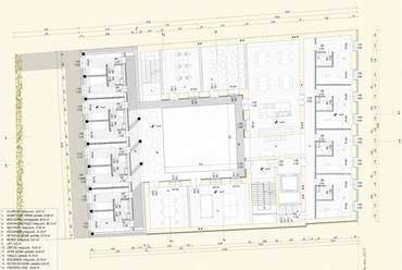 1.emeleti alaprajz: Hálószobák és közösségi terek az itt lakók számára - építész: Kiss Márta