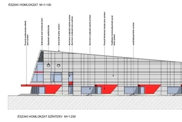 Északi homlokzat - építész: Paládi-Kovács Ádám, Hőnich Henrik