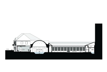 B-B metszet - Építész: Mészáros János, Mészáros András, Jäger Krisztián (Térprofil Kft.)